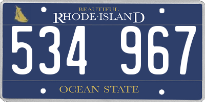 RI license plate 534967