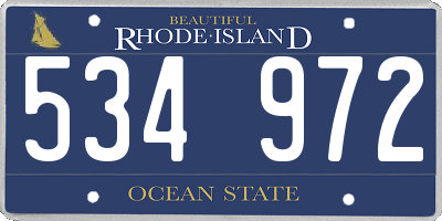 RI license plate 534972