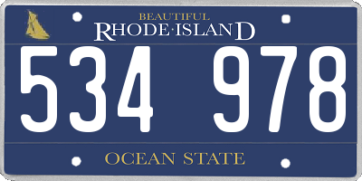 RI license plate 534978