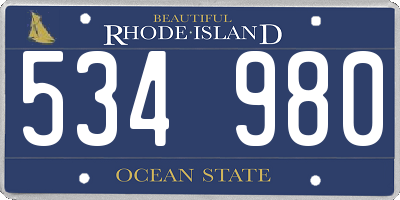 RI license plate 534980