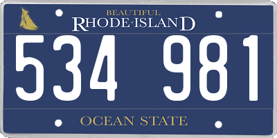 RI license plate 534981