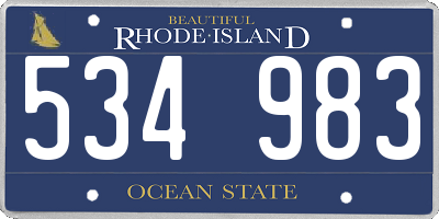 RI license plate 534983