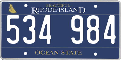RI license plate 534984