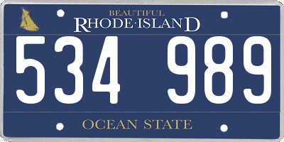 RI license plate 534989