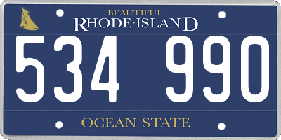 RI license plate 534990