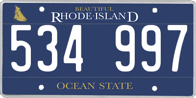 RI license plate 534997