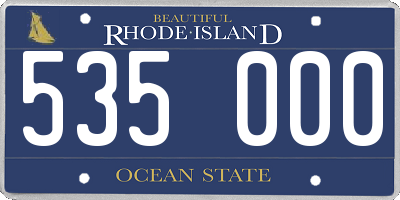 RI license plate 535000