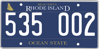 RI license plate 535002