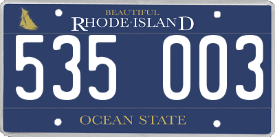 RI license plate 535003