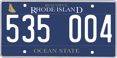 RI license plate 535004