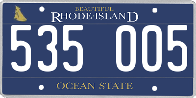 RI license plate 535005