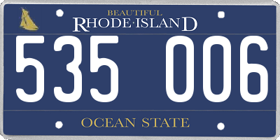 RI license plate 535006