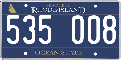 RI license plate 535008