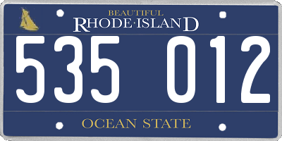 RI license plate 535012