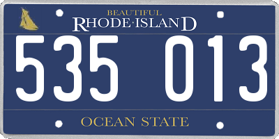 RI license plate 535013