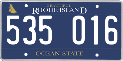 RI license plate 535016