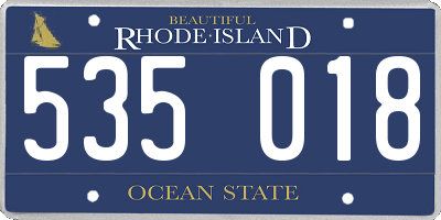 RI license plate 535018