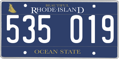 RI license plate 535019