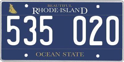RI license plate 535020