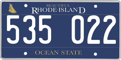 RI license plate 535022