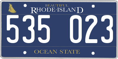 RI license plate 535023