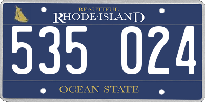 RI license plate 535024