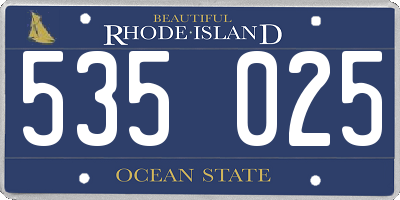 RI license plate 535025