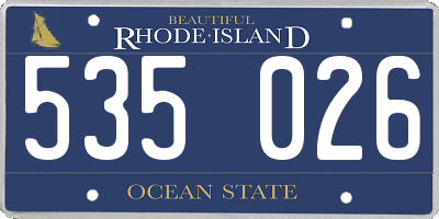 RI license plate 535026