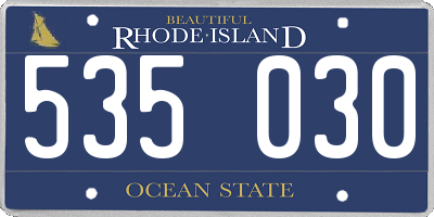 RI license plate 535030