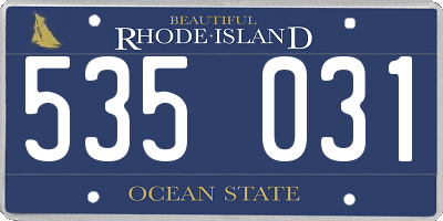 RI license plate 535031