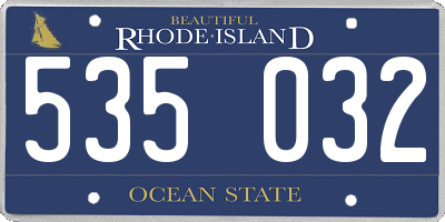 RI license plate 535032