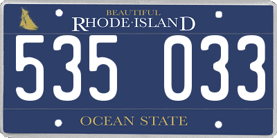 RI license plate 535033