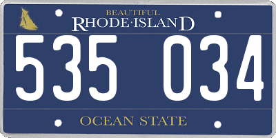 RI license plate 535034