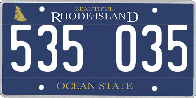 RI license plate 535035