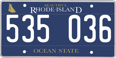 RI license plate 535036
