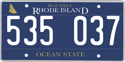 RI license plate 535037