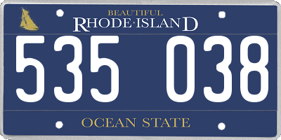 RI license plate 535038