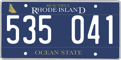 RI license plate 535041