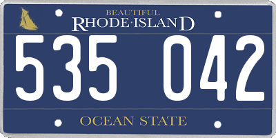 RI license plate 535042