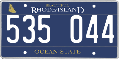 RI license plate 535044