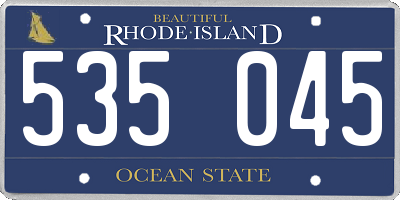 RI license plate 535045