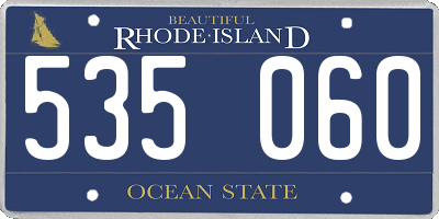 RI license plate 535060