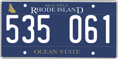 RI license plate 535061