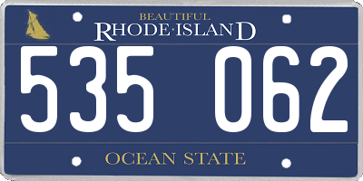 RI license plate 535062