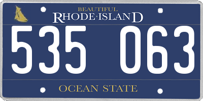 RI license plate 535063