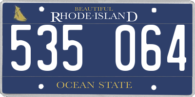 RI license plate 535064