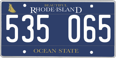 RI license plate 535065
