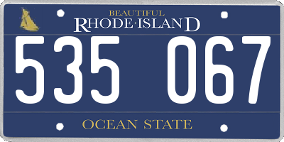 RI license plate 535067