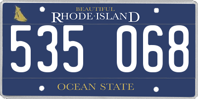 RI license plate 535068
