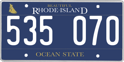 RI license plate 535070